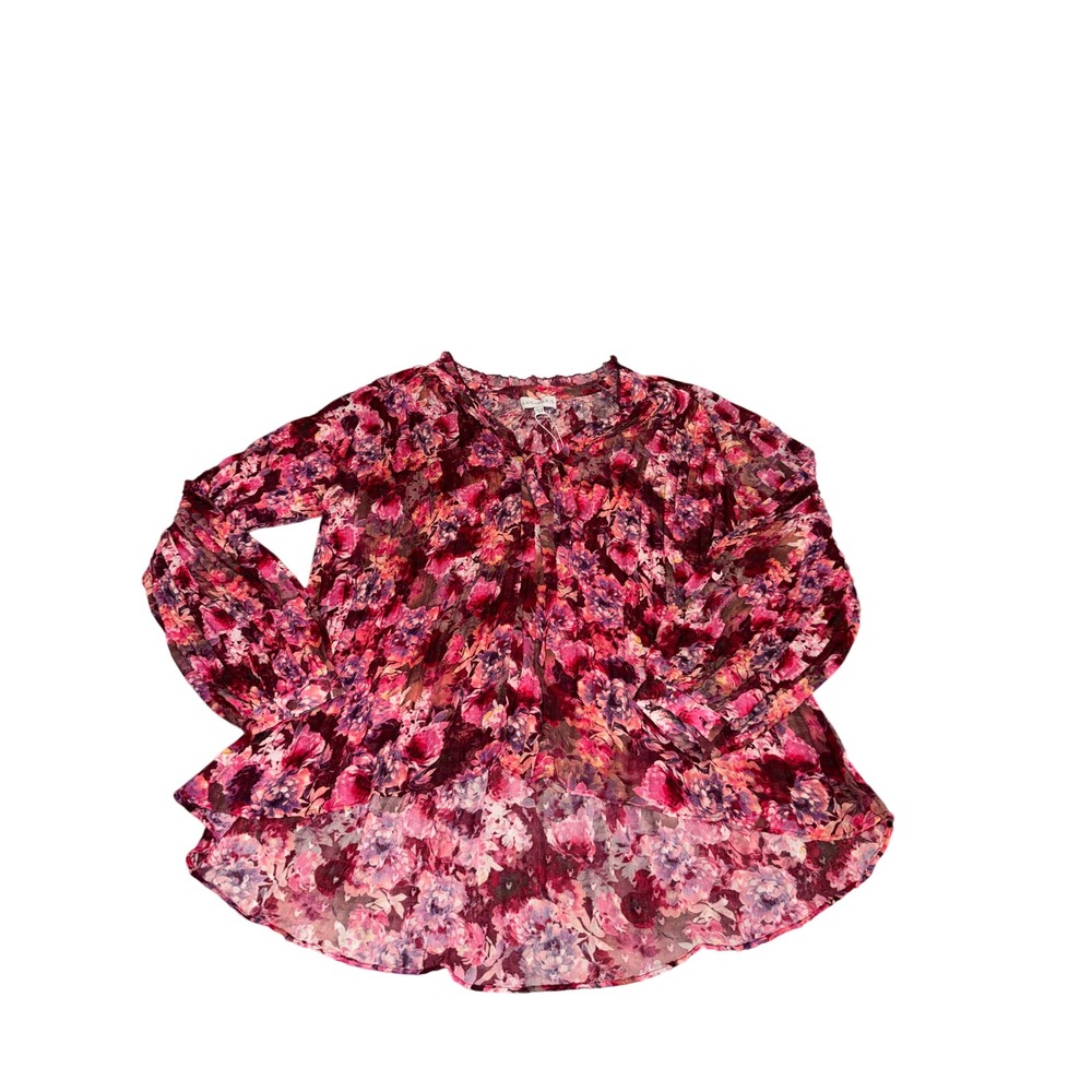 Lucy Paris Women's Pink Long Sleeve Blouse Top Size M
